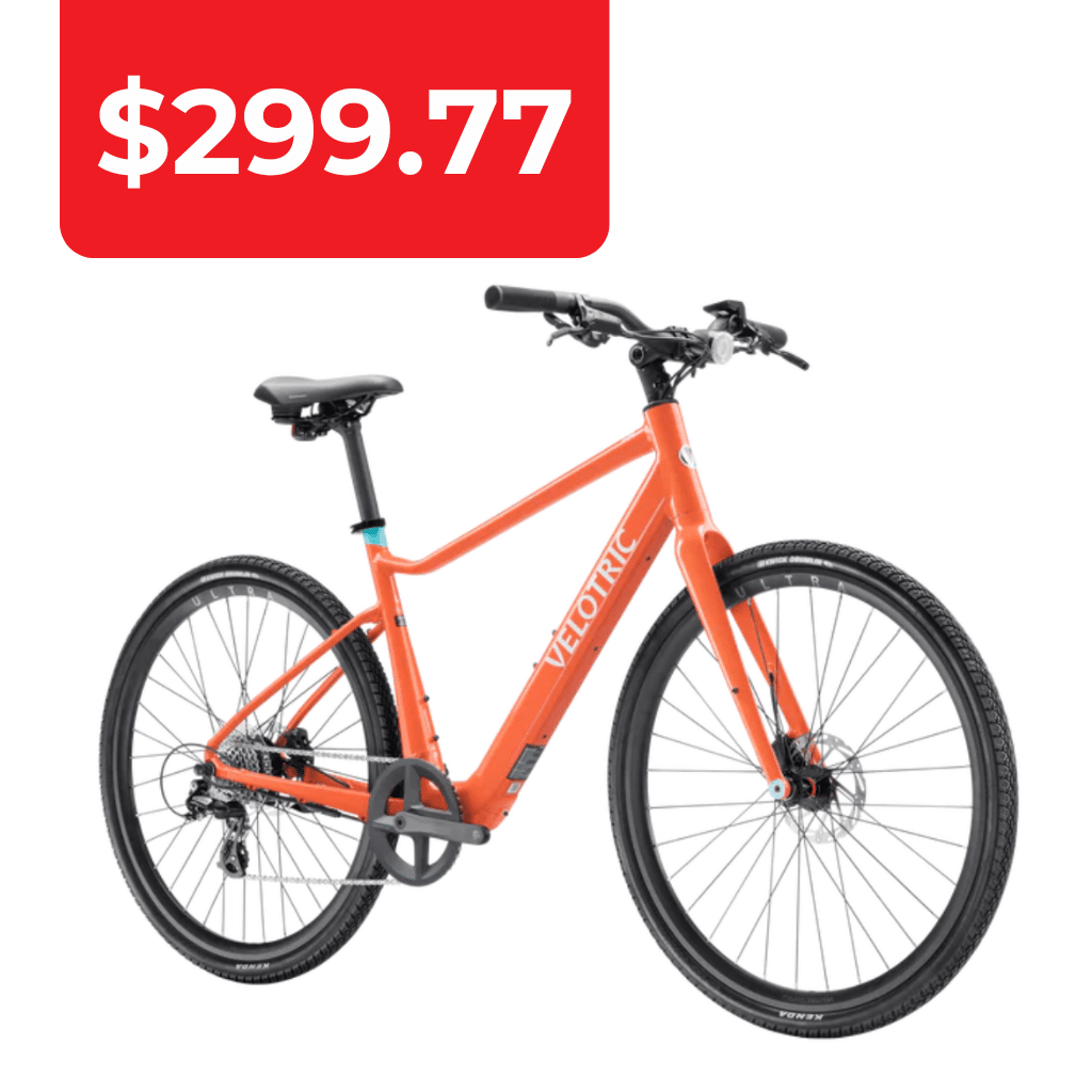 Velotric T1ST Plus ebike in lava with price.