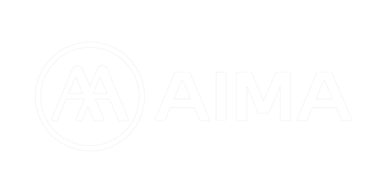 White Aima logo.