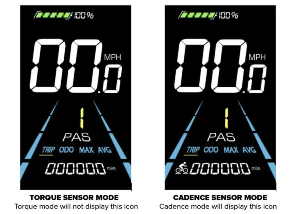 Bike display screens showing the difference.